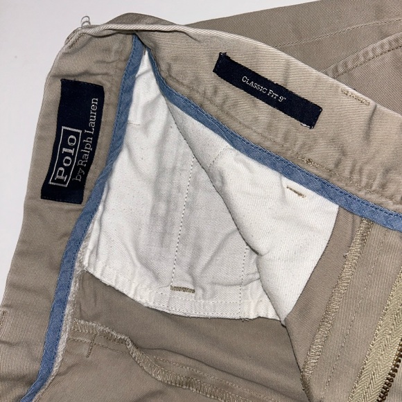 Polo Ralph Lauren Classic Fit khaki shorts‎ 9” inseam flat front VINTAGE sz 30 - Picture 5 of 9